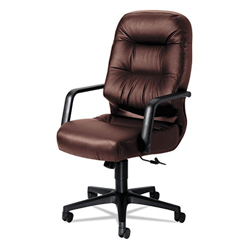 HON Pillow-Soft High-Back Office Chair with Arms - Burgundy Leather