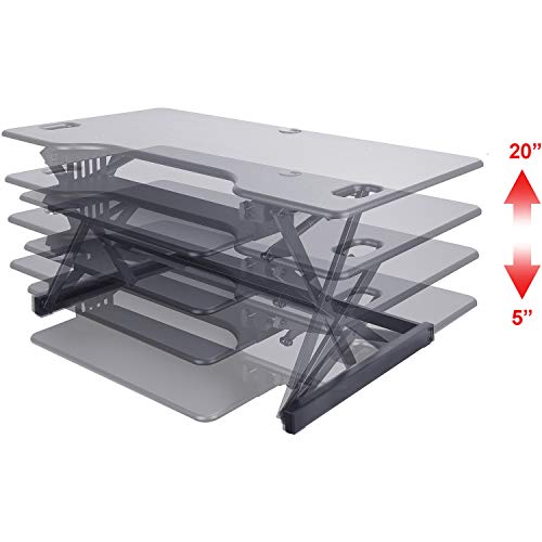 Lorell LLR82013 XL Adjustable Desk Multipurpose Desktop Riser Black