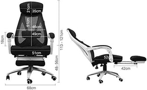 KouRy Ergonomic Mesh Office Gaming Chair with Lumbar Support - White