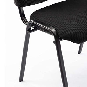 HNY Black Stackable Mesh Reception Chairs Set of 10