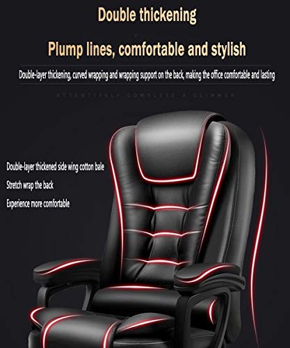 MXSXO Desk Chairs Executive Swivel Computer Chair High Back Ergonomic Design 150kg Load Massage PU Recliner Tilt Mechanism with footrest Used for Home Office Furniture (Color : Khaki)