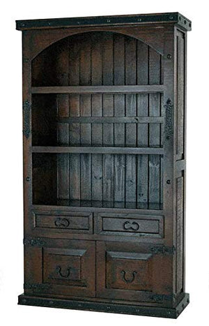 Granada Rustic Bookcase W/Cabinet Doors Fully Assembled