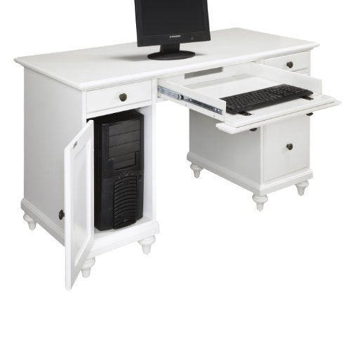 Bermuda Brushed White Pedestal Desk by Home Styles