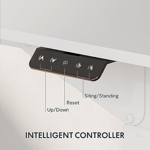 SANODESK Electric Height Adjustable Standing Desk with Dual Motor Lift, Memory Presets - 63x30, White