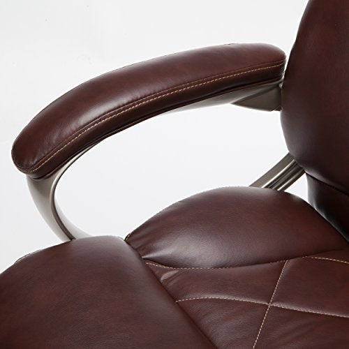 OFM Avenger Series Big and Tall Leather Executive Chair - Brown Leather Computer Chair with Arms (812-LX)