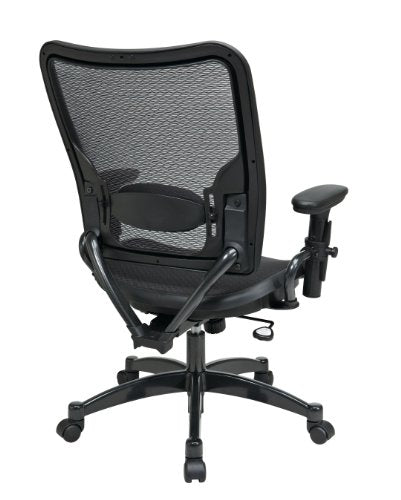 SPACE Seating Deluxe AirGrid Dark Back and Seat, 2-to-1 Synchro Tilt Control, Adjustable Arms, Tilt Tension and Lumbar Support with Gunmetal Finish Base Managers Chair