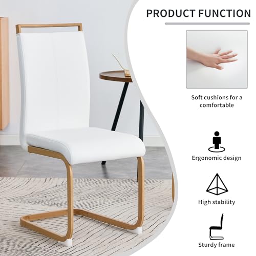 Pidock Round Dining Table and Chairs Set for 4 - 42" Tempered Glass Tabletop - Wood White