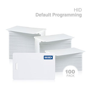 Genuine HID ISOProx II 1386 LGGMV PVC Proximity Card for Access Control. Standard 26 bit H10301 Format. (100 Pack, Genuine HID)