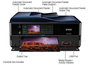Epson Artisan 837 USB/Ethernet/Wireless-N Color Inkjet Scanner Copier Fax Photo Printer w/Card Reader & 3.5" LCD (Black)