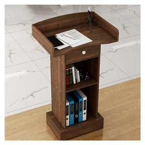 CAMBOS Wood Lectern Podium Stand with Storage Drawer