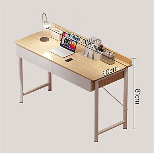 SYLTER Office Conference Table Gaming Desk Computer Desk Home Office Simple Wooden PC Desk Modern Writing Table Universal Laptop Stand Home Furniture PC Workstation 2 Drawers