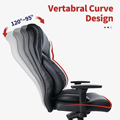 CLATINA Executive Office Chair with Headrest, Armrest, and Lumbar Support - Ergonomic Leather (2 Pack)