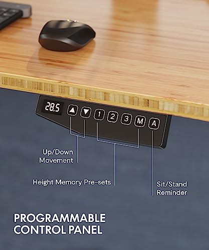 FLEXISPOT Pro 3 Stages Dual Motor Electric Standing Desk 72x30 Inch Bamboo Contour Whole-Piece Board Height Adjustable Desk