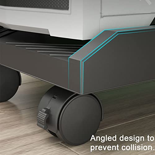 WAOCEO CPU Stand Desktop PC Tower Stand with Ventilation and 4 Caster Wheels - White, With Wheels
