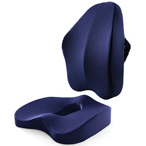 None Orthopedic Memory Foam Back Cushion and Lumbar Support Pillow Set of 2