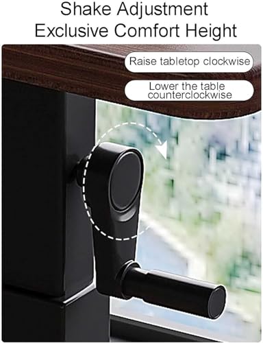 NEAFP 29.5" Height Adjustable Rolling Desk with USB Socket, Bianco