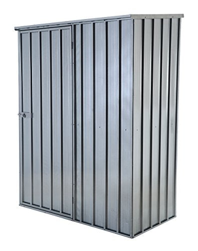 Vestil SHED-5932-F Steel Storage Shed, Flat Roof, 59" x 32" x 78.75", Silver