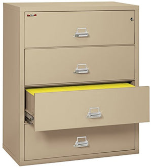 FireKing Fireproof Lateral File Cabinet (4 Drawers, 44" W x 22" D, Parchment)