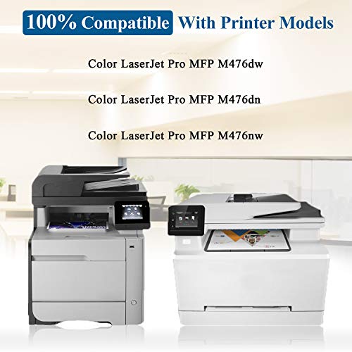 6-Pack (2Cyan+2Yellow+2Magenta) 312X | CF381X CF382X CF383X Compartible Remanufactured Toner Catridge Replacement for HP Color Laserjet Pro MFP M476dw M476dn M476nw Printer, Toner Cartridge.