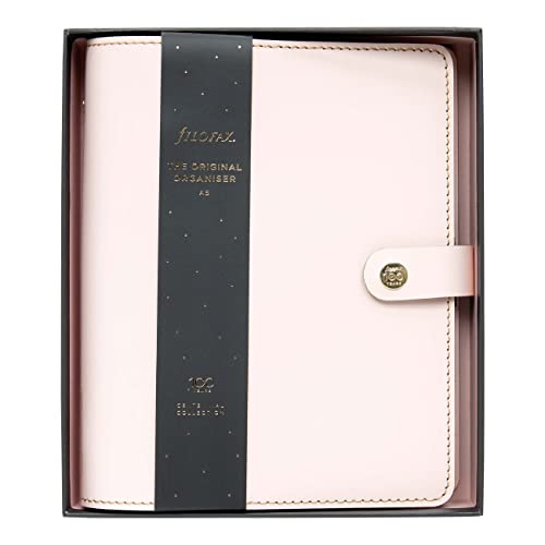 Filofax The Original Centennial Limited Edition Leather Organizer Agenda Diary Calendar Bundle with DiLoro Ballpoint Pen (Blush 2022, A5 Paper Size 8.26" x 5.82”)