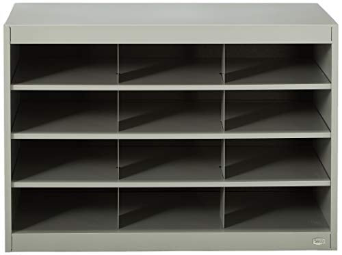 Safco Products 9254GR E-Z Stor Steel Project Organizer, 12 Compartment, Gray