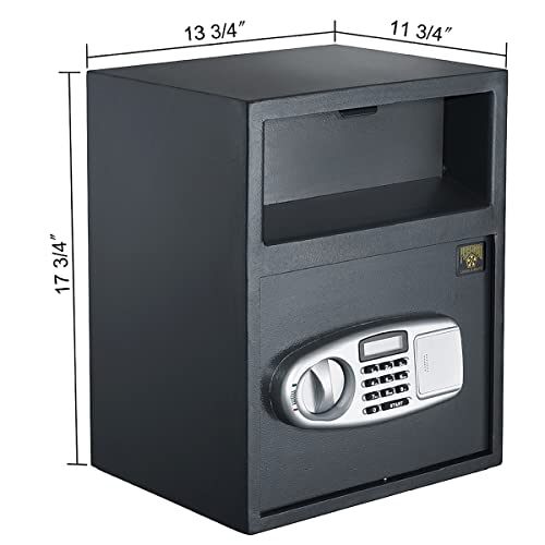 PARAGON LOCK & SAFE Digital Depository Safe – Electronic Drop Box with Keypad, 2 Manual Override Keys – Deposit Cash Easily – For Home or Business