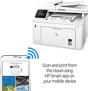 HP Laserjet Pro MFP M227fdw All-in-One Wireless Laser Printer - Print Scan Copy Fax- Auto 2-Sided Printing-with Ahaghug Printer Cable.