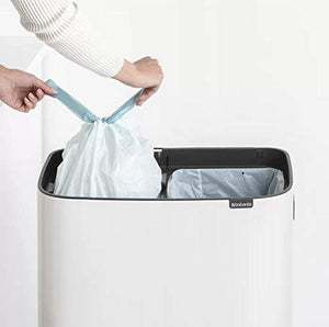 Brabantia Bo Touch Bin Hi Recycling 2x30 litres, White