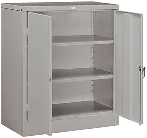 Salsbury Industries Assembled Counter Height Storage Cabinet, 42-Inch High by 18-Inch Deep, Gray