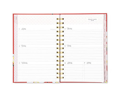 Snow & Graham for Blue Sky 2018 Weekly & Monthly Planner, Hardcover, Twin-Wire Binding, 5" x 8", Quince