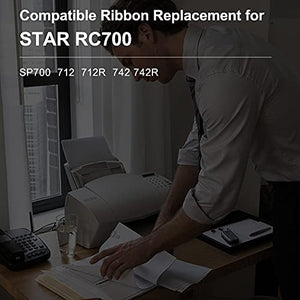 Bigger 192-Pack Compatible Ribbon Replacement for SP700 Printer Ribbon B/R Replacement for Star SP-700BR, RC-700BR, SP-712, SP-742 Ink Ribbon (Black and Red)