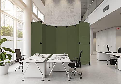 VERSARE Portable Folding Wall Partition | Economical 5 Panel Design | Room Divider On Wheels | Adjustable, Freestanding Setup