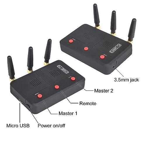 Came-TV Wireless Intercom Headsets System - Full Duplex Noise Cancellation - 1500ft Range - Single-Ear Headset - 7 People Team Communication