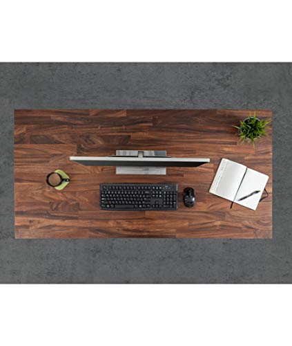 Stand Up Desk Store Solid Wood Top Electric Adjustable Height Standing Desk with Programmable Memory (Charcoal Frame/Walnut Top, 60" Wide)