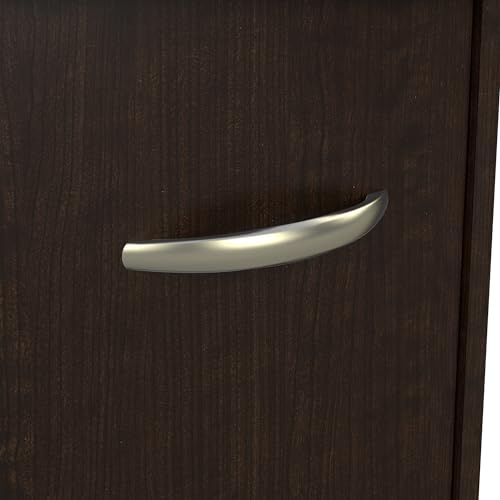 Bush Business Furniture Series C Office Desk with Hutch and Mobile File Cabinet, 60W x 24D, Mocha Cherry