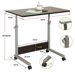 None Podium Computer Desk Workstation Height Adjustable Wooden Table - Black Walnut, One Size