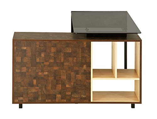 Techni Mobili L-Shape Corner Desk with Multiple Storage, Oak