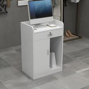 BBAUER Reception Desk with Counter and Lockable Drawers