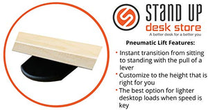 Stand Up Desk Store Pneumatic Adjustable Height Standing Desk Computer Workstation (Black Frame/Teak Top, 56" Wide)