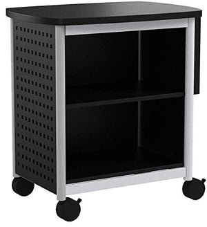 Safco Products Scoot Desk Side Printer Stand 1856BL, Black, 200 lbs. Capacity, Swivel Wheels, Silver Powder Coat Finish, Contemporary Design