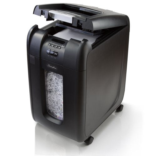 Swingline GBC Paper Shredder, Auto Feed, 300 Sheet Capacity, Micro-Cut, 5-10 Users, Stack-and-Shred 300M (1758576)