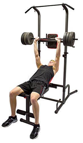 Health Gear CFT2.0 Functional Fitness Gym Style Training Power Tower & Adjustable Workout Bench System for Pull Ups and Dips