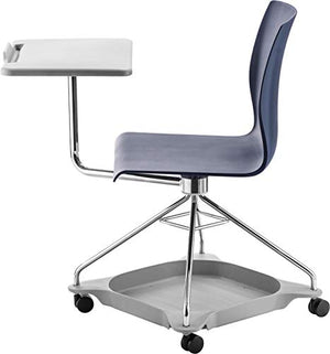National Public Seating Mobile Chair with Tablet Arm and Storage, Blue