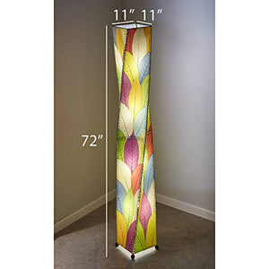 Eangee Twist Multi-Color Cocoa Leaves Giant Tower Floor Lamp
