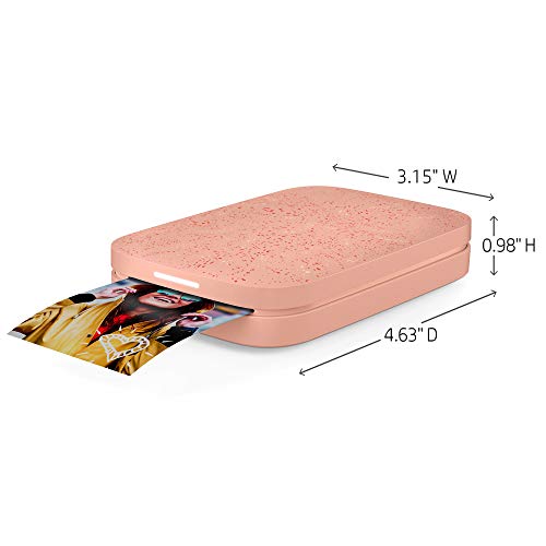 HP Sprocket Portable 2x3" Instant Photo Printer (Blush) Print Pictures on Zink Sticky-Backed Paper from your iOS & Android Device.