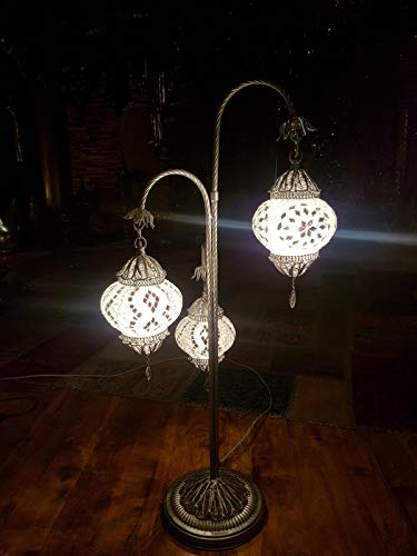 3 White Globe Floor Lamp