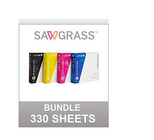 SAWGRASS SUBLIJET UHD Ink Cartridges for Sawgrass Virtuoso SG500 and SG1000 Printer. Complete Set. Bundle with 330 Sheets SUBLIMAX Sublimation Paper (Instant Dry - No Smudge - Made in Japan).