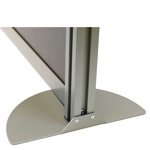 at Work Divider Panel 61"W x 53"H Black Laminate and White Laminate Inserts/Brushed Nickel Finish Aluminum and Steel Frame