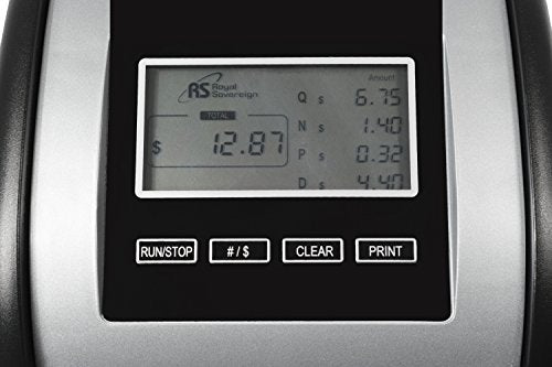 Royal Sovereign 4 Row Electric Coin Counter With Patented Anti-Jam Technology & Digital Counting Display (FS-44P),Black