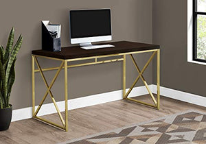 Monarch Specialties Computer Desk - Contemporary Home & Office Desk - Scratch-Resistant - 48” L (Cappuccino)